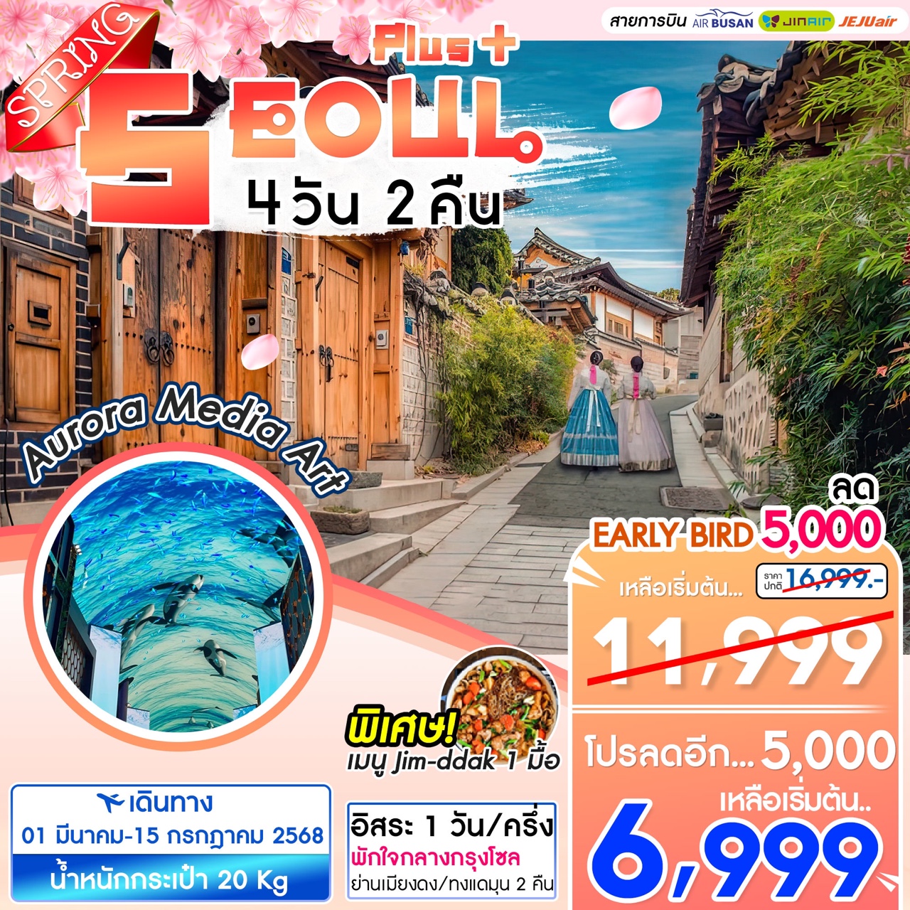 ทัวร์เกาหลี SEOUL PLUS SPRING 4D2N 1MAR-15JUL 25